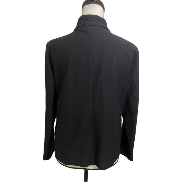 Eileen fisher 2 way zip jacket. Rayon black size medium long sleeve. - Picture 6 of 10
